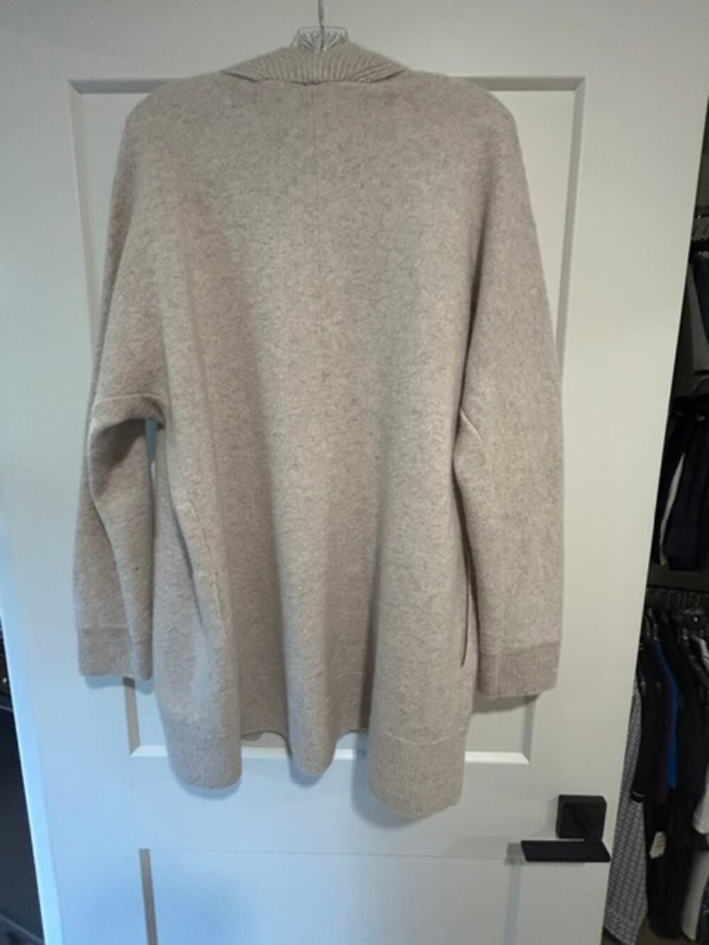 VINCE Ribbed Open Cashmere Cardigan In Marble - Large #S5055 - Picture 8 of 10